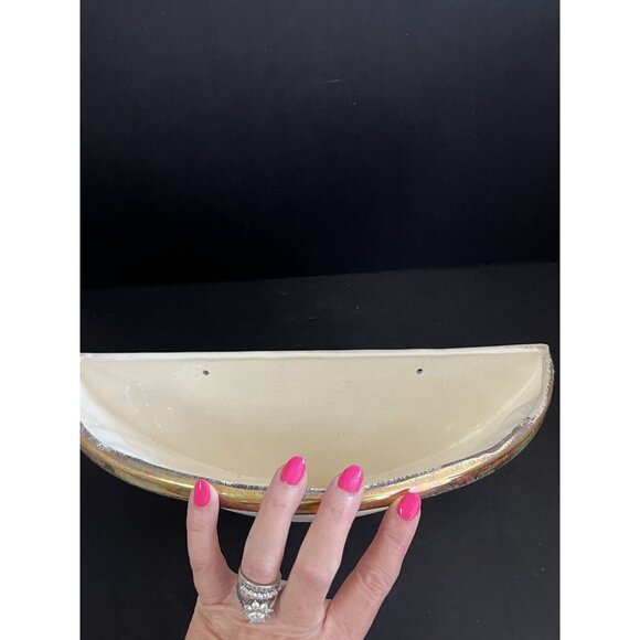 1956 Iridescent Ceramic Sconce W/ Gold Trim 18" LONG TOTAL - Picture 15 of 15